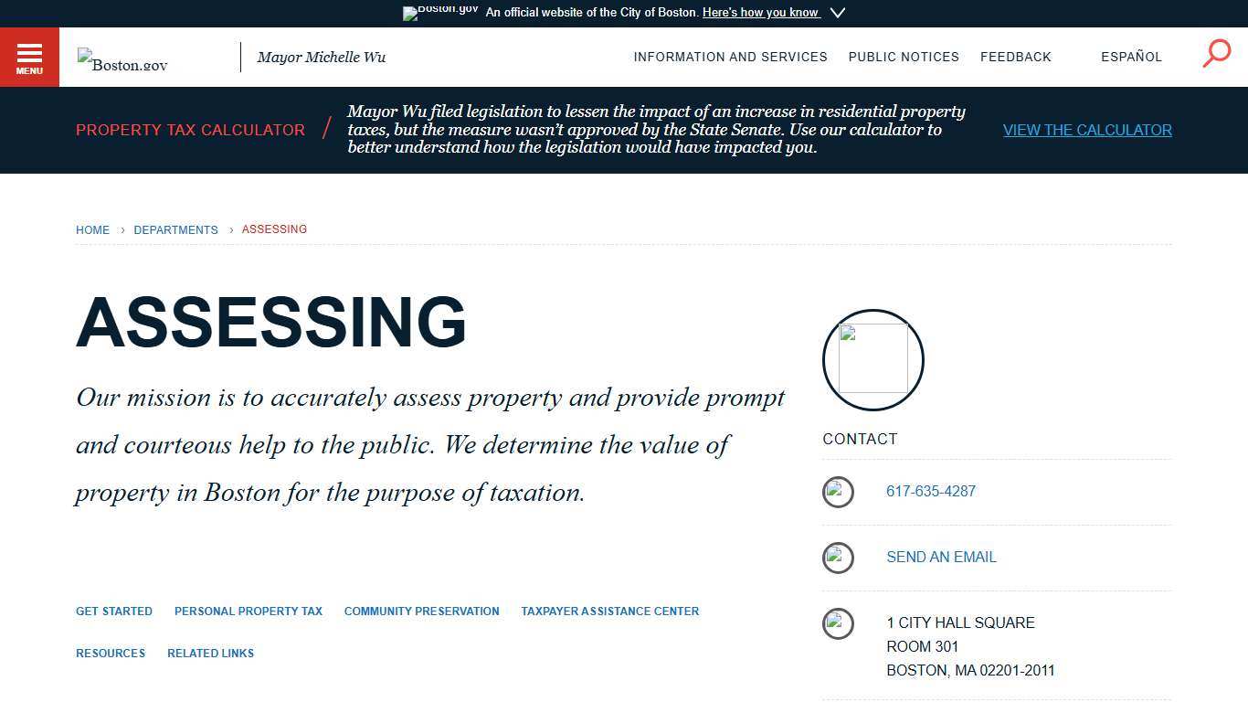 Assessing Boston.gov