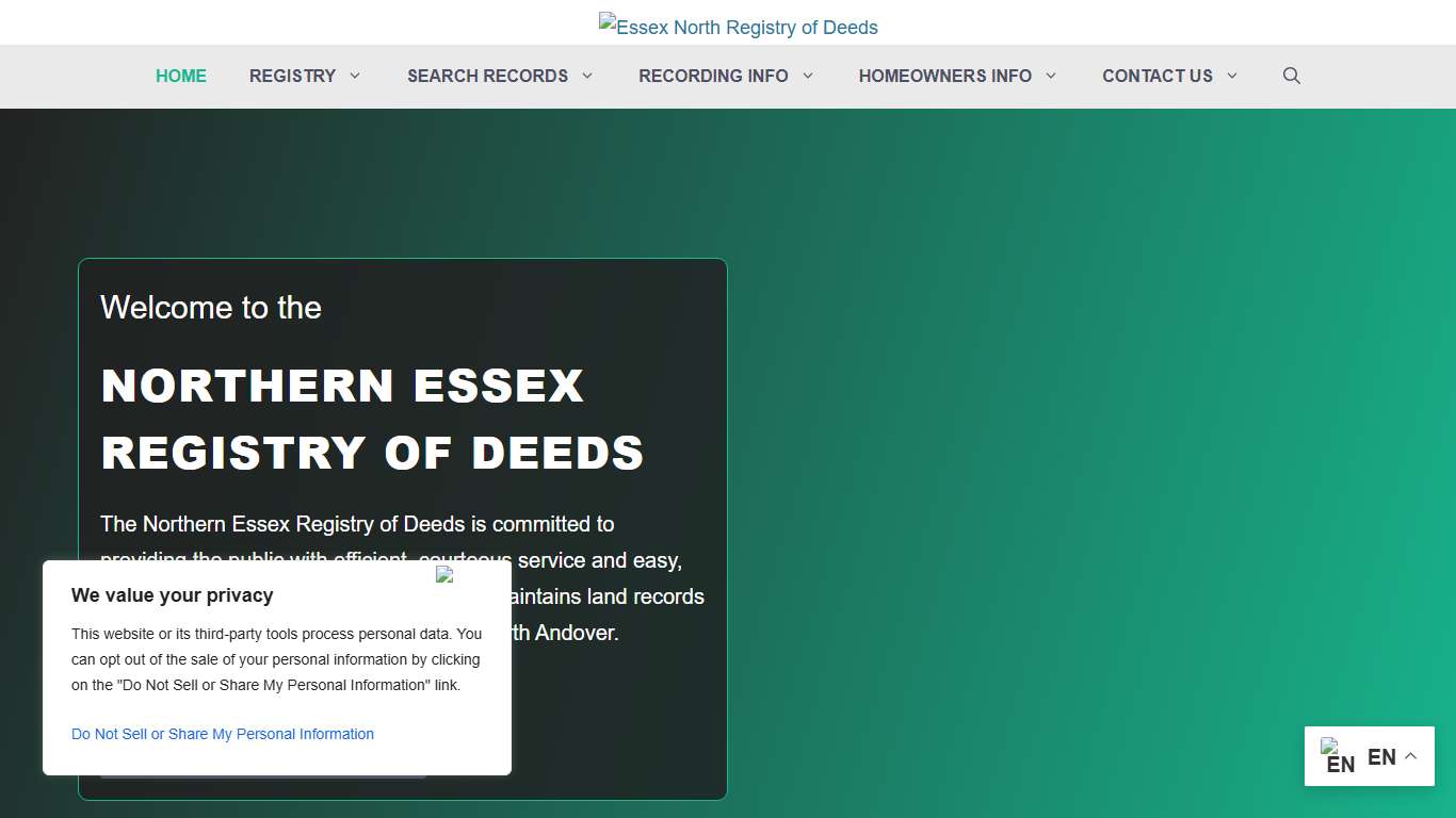 Essex North Registry of Deeds - Northern Essex County MA Real Estate Records